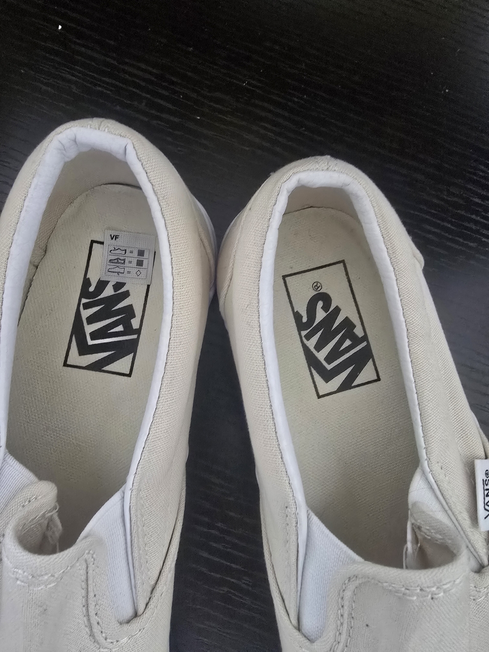 Vans Beige Slip-On Canvas Shoes - Like New (W8/M6.5) - Picture 3 of 8